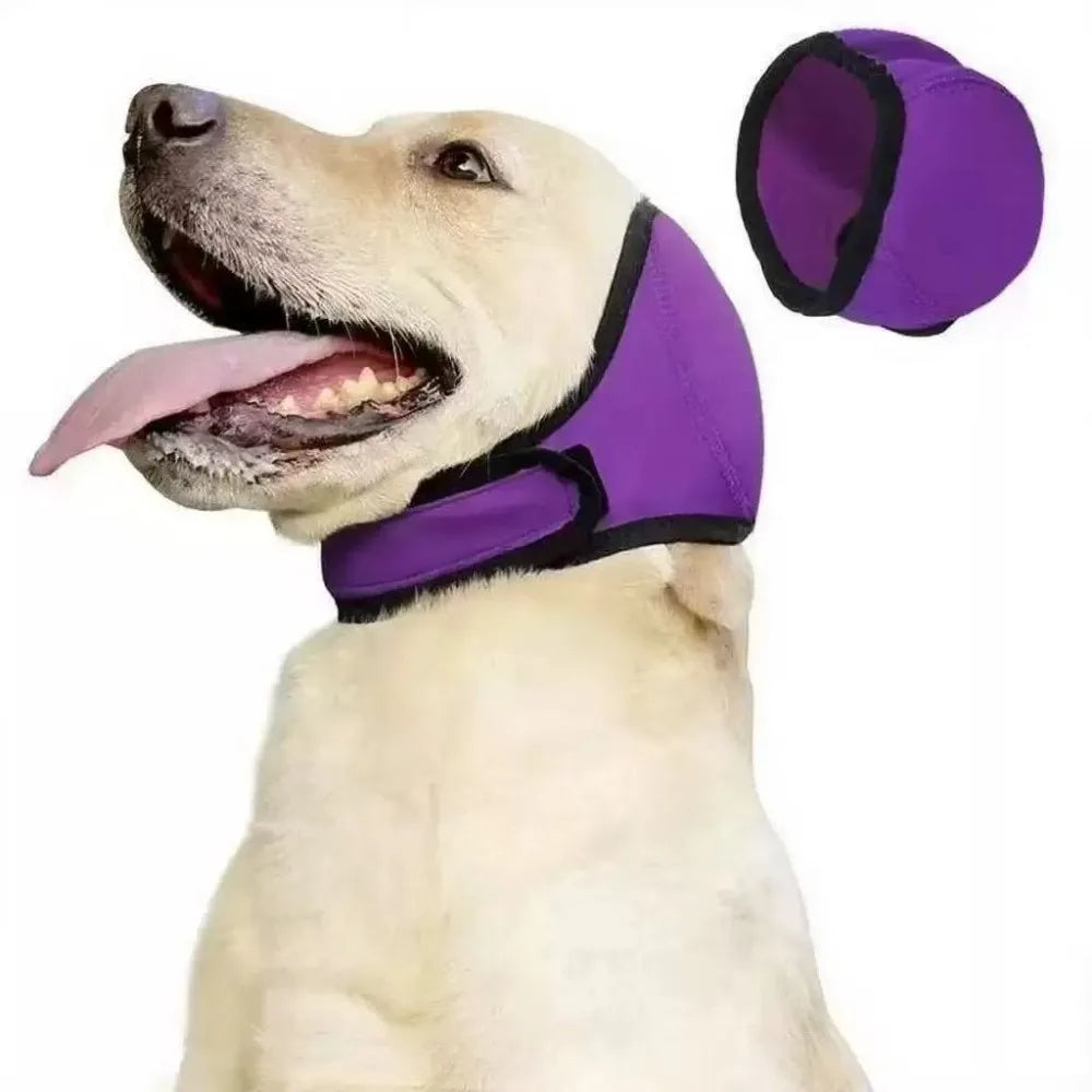 Protetor Auricular Antirruído para Cães - Abafador Calmante Ajustável contra Fogos e Trovões