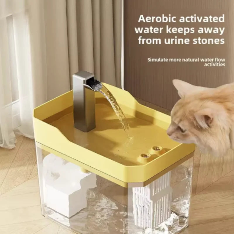 Fonte Bebedouro Automático para Gatos - Design Transparente, Filtro Integrado e Sistema Antisseca