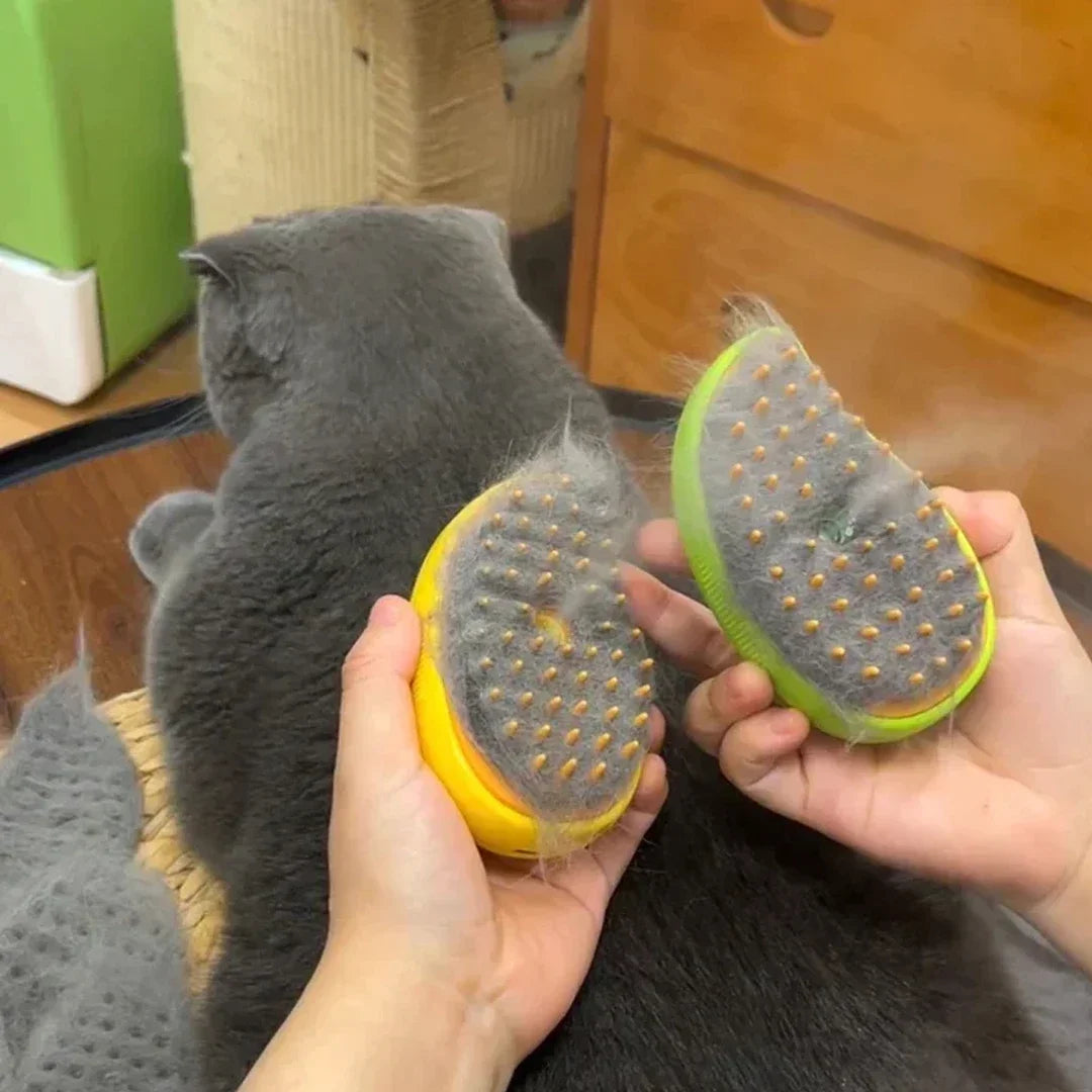 Escova a Vapor Massageadora 3 em 1 para Cães e Gatos