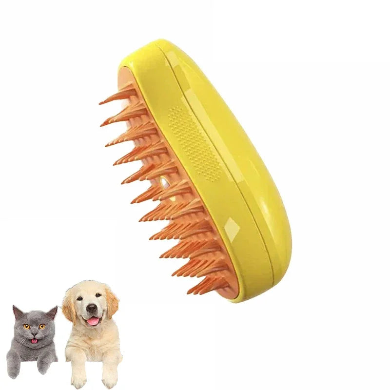 Escova a Vapor Massageadora 3 em 1 para Cães e Gatos