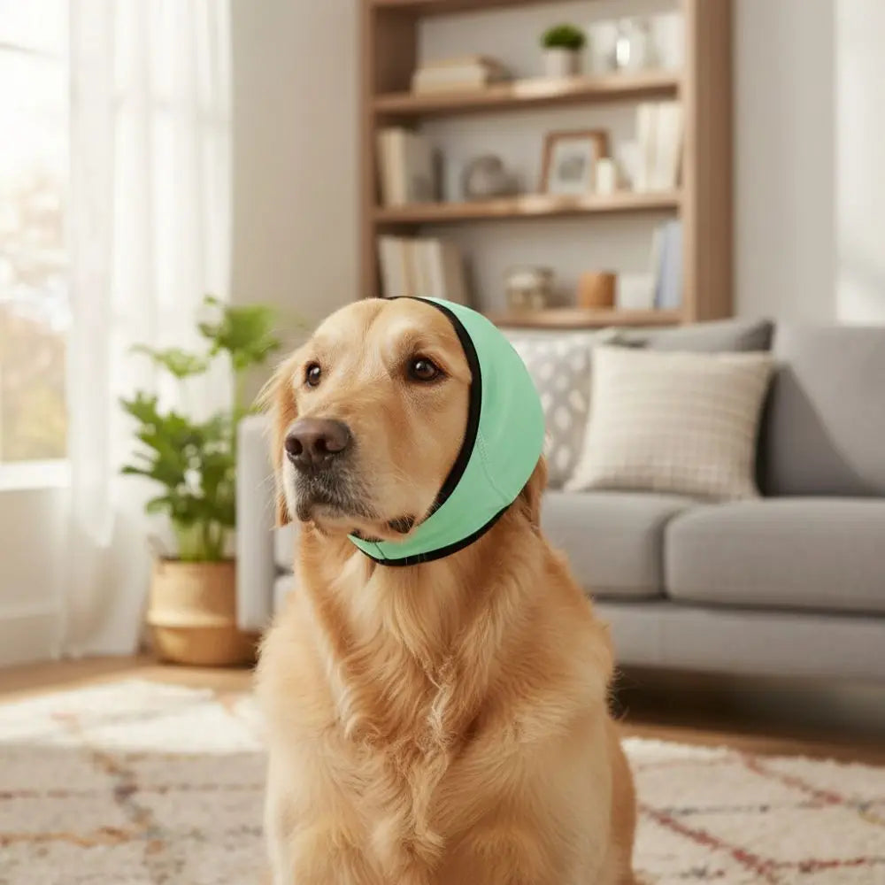 Protetor Auricular Antirruído para Cães - Abafador Calmante Ajustável contra Fogos e Trovões