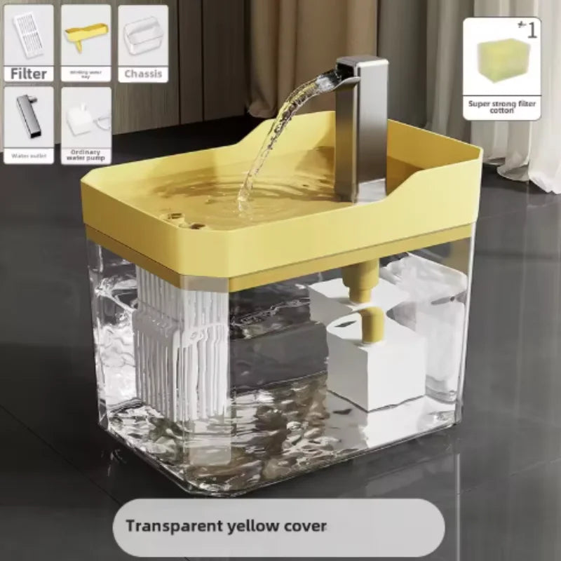 Fonte Bebedouro Automático para Gatos - Design Transparente, Filtro Integrado e Sistema Antisseca