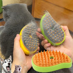 Escova a Vapor Massageadora 3 em 1 para Cães e Gatos